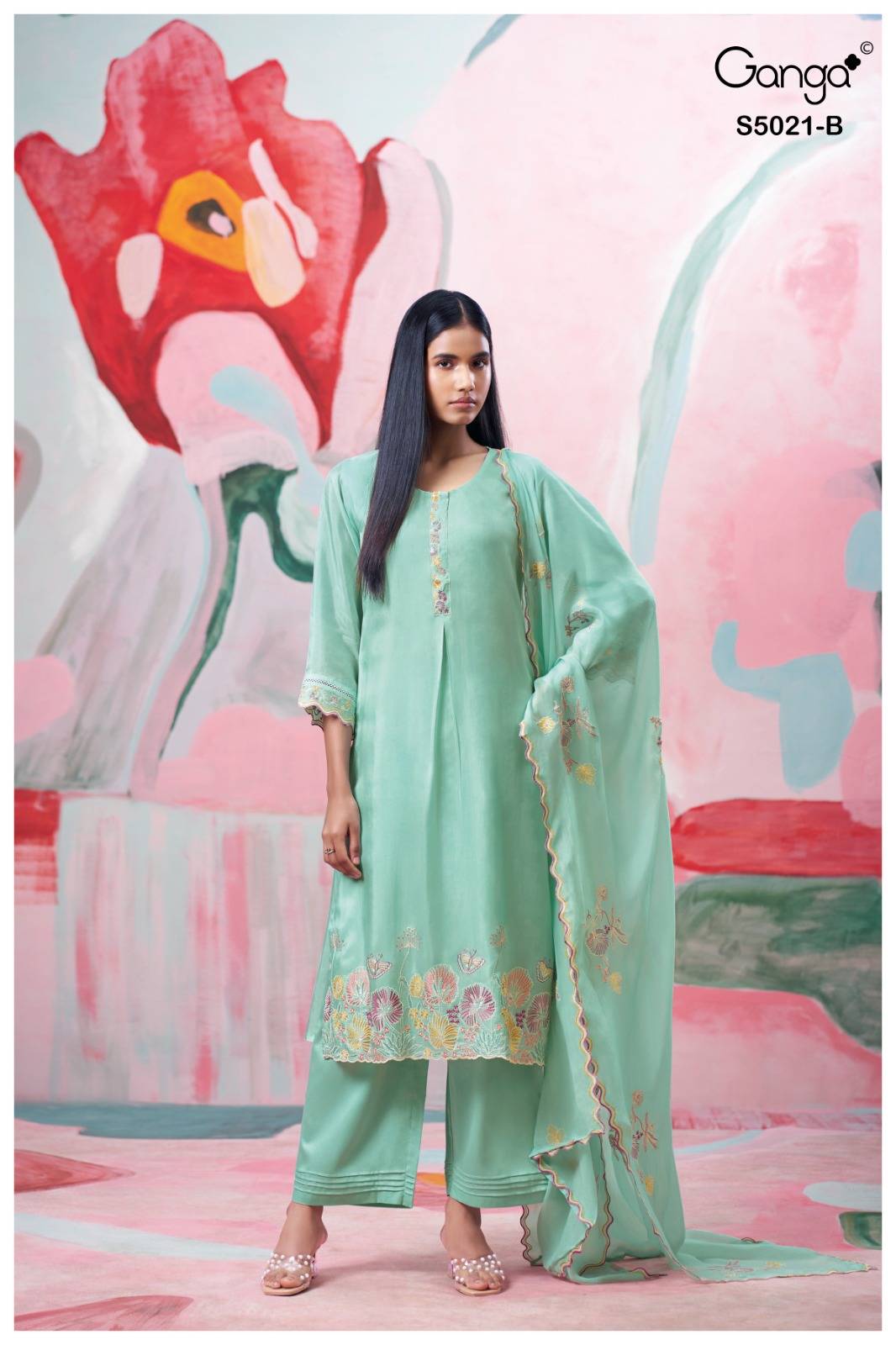 BRINIKA 5021 Series By GANGA FASHION Stylish Beautiful Colourful PURE SILK Dresses At Wholesale Price